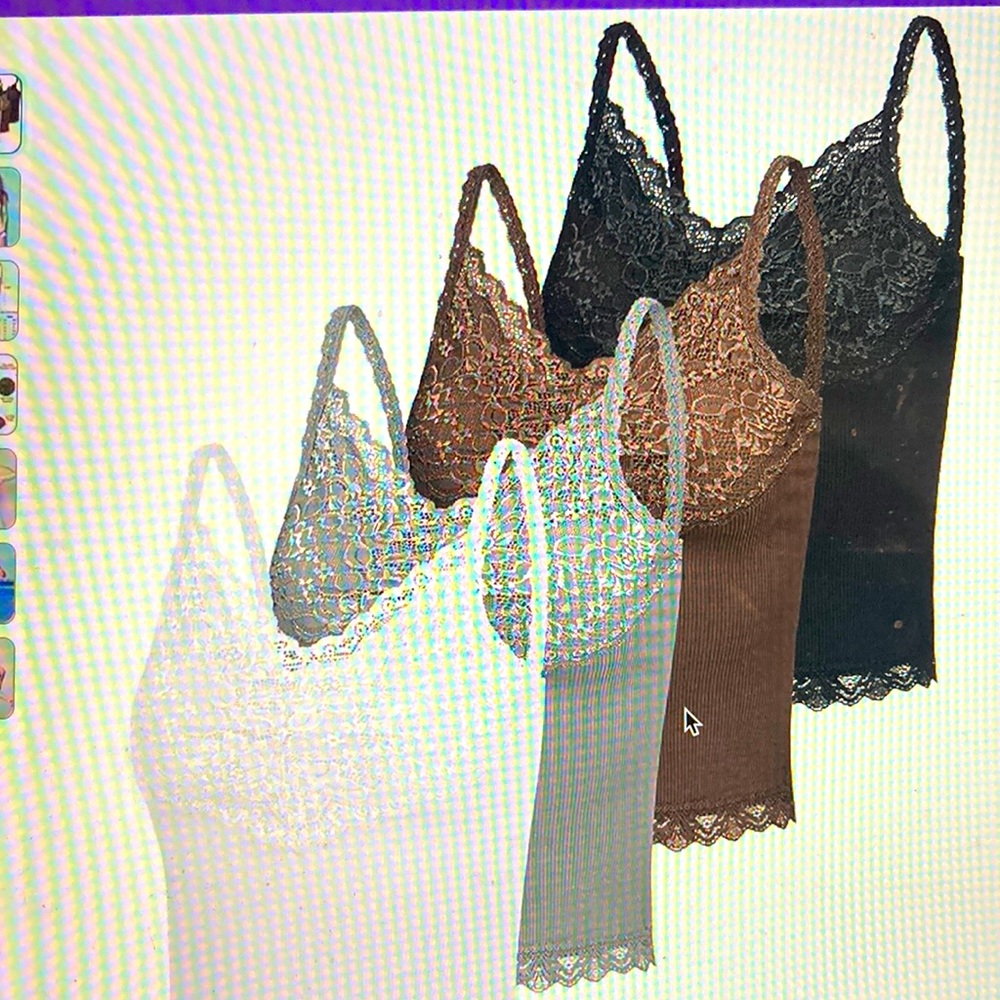 Women lace camisole crop top